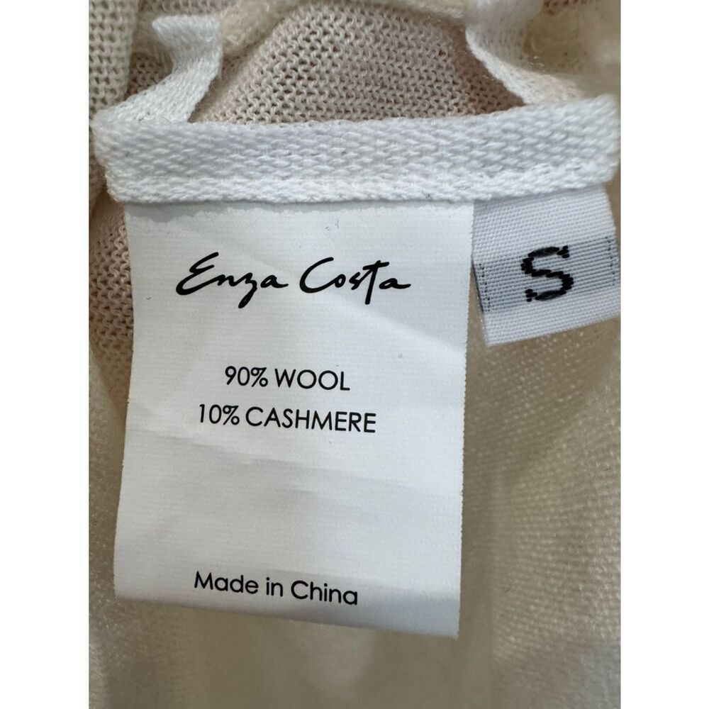 NEW ENZA COSTA Wool Cashmere Tissue off shoulder sweater in cream - Picture 5 of 5